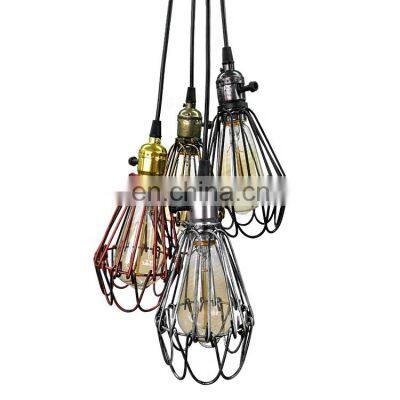 Loft Industry Iron Art Vintage Pendant Light Wire Cage Restaurant Decorative Hanging Pendant Light