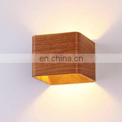Simple Design Loft Wall Lamp Wood Metal Colorful LED Wall Light
