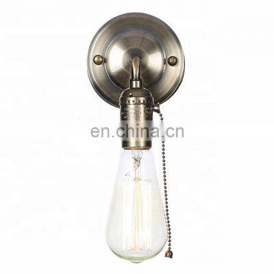 Pull chain switch scones led wall lights loft style retro vintage iron wall lamp stair wandlamp