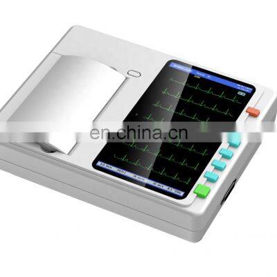 MKR Portable 3 6 12 Channel Lead Digital Heart machine EKG touch screen 3 channel ECG Machine with printer