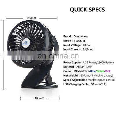 New Trending Mini Rechargeable Electric Table Clip Fan Rechargeable Portable Fan With USB Port for Cooling photo-2