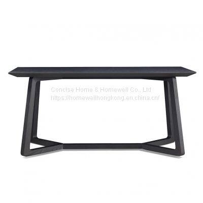 modern diningroom furniture dining table DT1501 smoky or black veneered wooden top with solid wood base