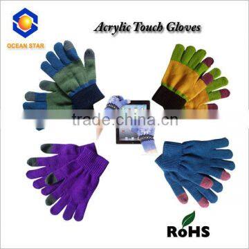 acrylic touch screen gloves for smart phone