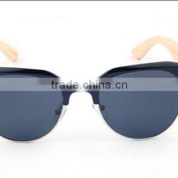 Made by Hand Wood Temple Semi Rimless Half Frame Rimmed Polarized Sungalsses photo-2