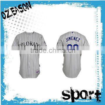 Custom design baseball uniforms pinstripe baseball jersey wholesale