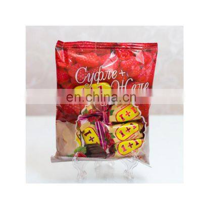 Glazed souffle jelly 1 + 1 with raspberry flavor 1 kg Chocolate Candies Confectionery