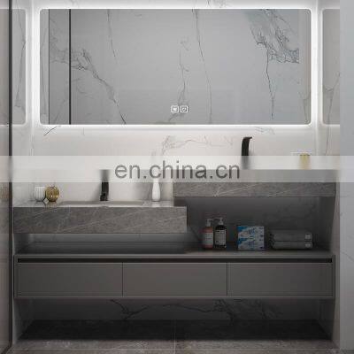 Sintered Stone Top Basin Contemporary Vanity Set photo-2