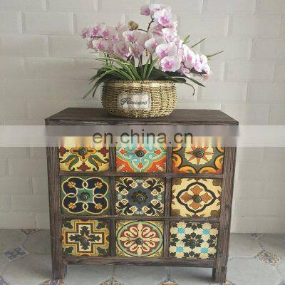 Americana furniture wooden bedside table Vintage Wooden Storage Cabinet