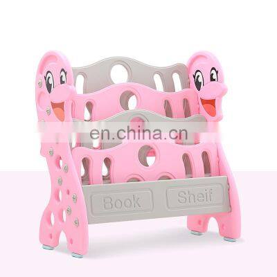 Kindergarten Playroom Plastic Children Kids Toy Organizer Shelf Rack Book Shelves  Cartoon Book Shelf for Kids in Kindergarten