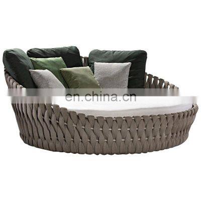 Outdoor round double wholesale courtyard pool villa balcony terrace hotel beach chair rattan patio outdoor furniture