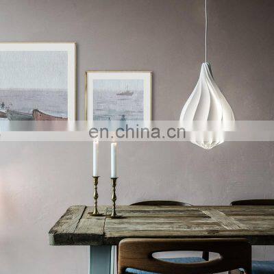 Nordic PVC LED Pendant Light Bedroom Bedside Flower Bud Hanging Lamp Creative Bar Home Small Chandelier