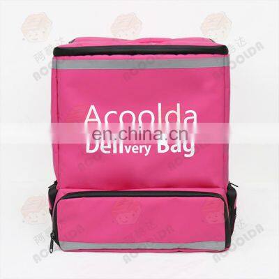 Polyester Material and Food Use Insulated Food Delivery Bag Transport Motorcycle Cooler Backpack