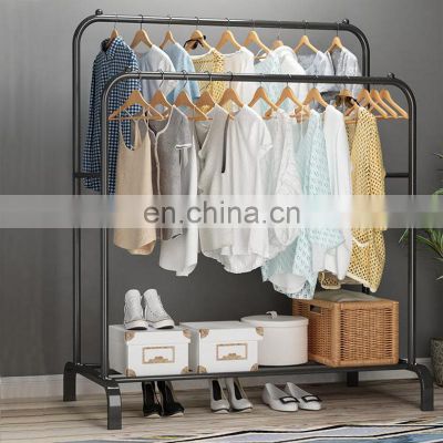 Industrial Style Furniture Metal Frame Coat Rack With Shoe Stand