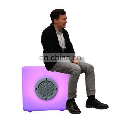 cube chair led sound rechargeable cordless Portable plastic music speaker with led lighting LED Speakers small wireless outdoor