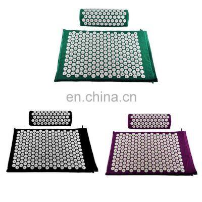 Acupressure Mat and Pillow Set Acupuncture Head Neck Pain Relief Massage Tools