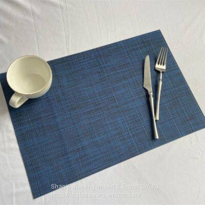 Japanese Style Eco-friendly Rectangle Woven PVC Non Slip Plastic Desk Mat Table Placemat photo-3