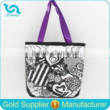 Kids Satin DIY Tote Bag Painting Color DIY Tote Bag