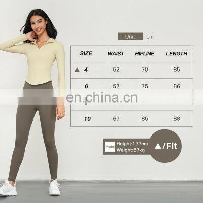 Anti-Rolling Yoga Four Way Stretch Leggings Women Wholesale Gym Butt Lift Fitness Pants 80nylon 20spandex