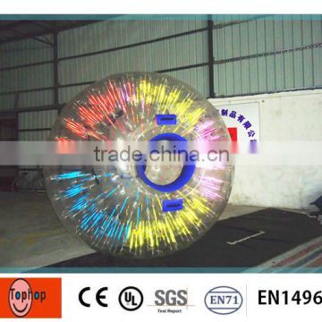 1.0mm TPU/PVC high quality colorful inflatable light zorb ball