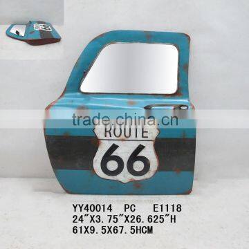 Decorative unique car door shape BIG metal wall hanging mirror