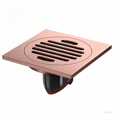 Modern 4 Inch Square Full Brass Main Body Floor Drain Factory Price Insect Proof Backflow Proof for Kitchen Bathroom Shower