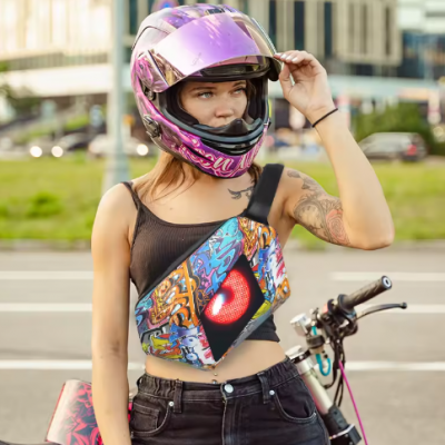 LED Motorcycle Backpack Devil's Eye Design（Wechat:13510231336）