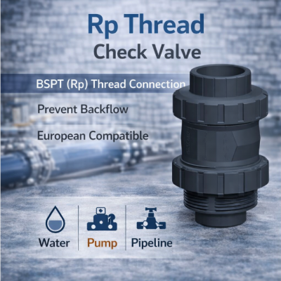 PVC Check Valve BSPT Threaded Rp Non Return Valve for Pipeline