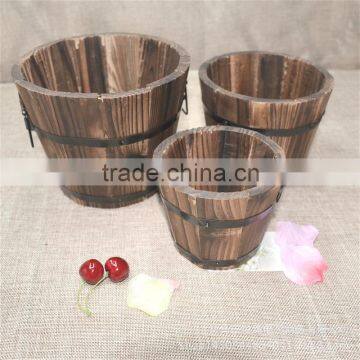 Wholesale Wooden Barrel Planter, Wood Rectangular Planter Boxes