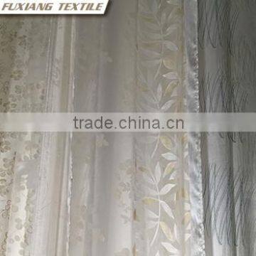 100% Polyester burn-out geometric/leaves/ branches window curtain fabric