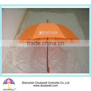 wooden shaft and wooden handle umbrella with logo printed promotion umbrella