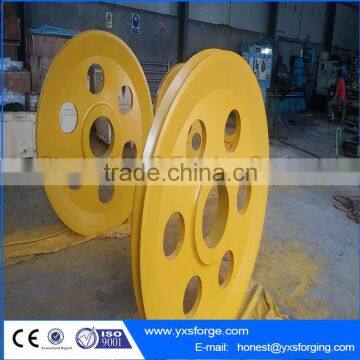 customized alloy steel forged pulley wheel