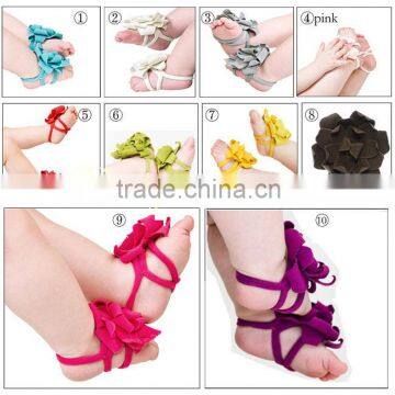 Lovely Baby Barefoot Sandals.for Boutique,gift 2014