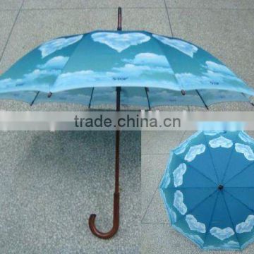 wooden straight umbrella