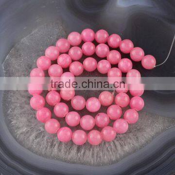 YJ1121-2 Cherry red dyed jade round bead