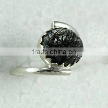 Rich Design !! Black Rutile 925 Sterling Silver Ring, 925 Silver Jewelry, Handmade Silver Jewelry photo-6