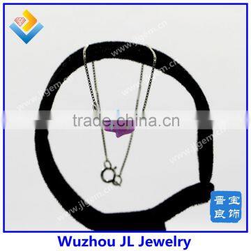 925 Silver Box Chain Opal Bracelet/ Bracelet With Opal Charm photo-5