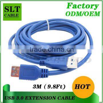 Shenlantuo wholesales price USB 3.0 Extension Cable A Male to A Female 3m USB 3.0 AM To AF Cable for Data Sync and Charging