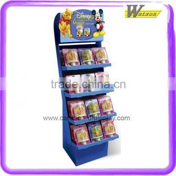 toy shop hot sale 4 layer cardboard display shelf for soft animal toy