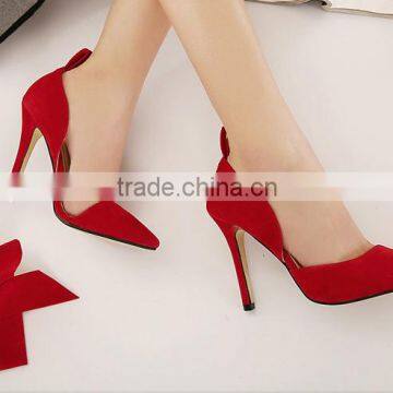 high quality red pointed toes high heel women pump shoes