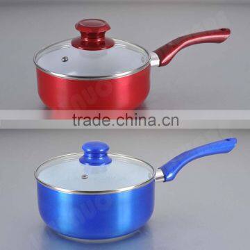 China Manufacturer Pressed Aluminium sauce pan ceramic inner coating sauce pan,milk pan