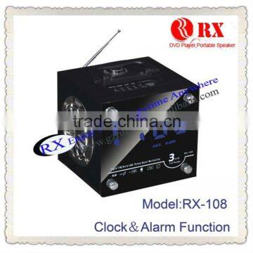 Portable speaker with alarm clock /FM/USB/SD Rx-108