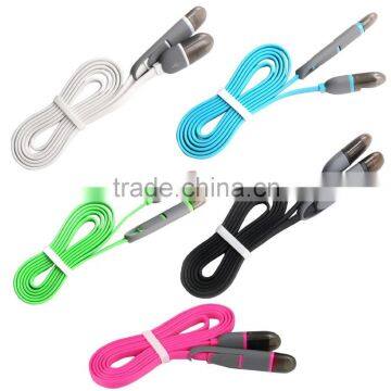 Good quality charging fast 2in1 8 pin usb cable for iphone 5