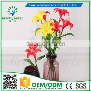 2016 Wholesale Multicolor Artificial Flowers Lily Real Touch Bouquet Wedding Bridal Home Declarative Flowers photo-4