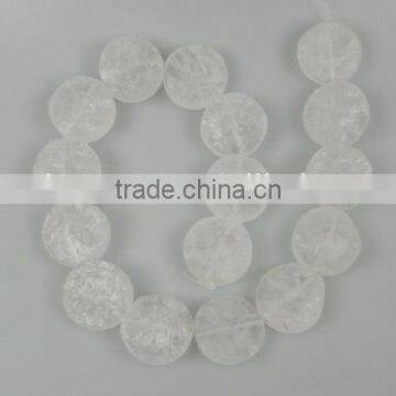 Loose Gemstone Crystal Rough Coin Beads Clear Quartz Coin Beads for Fashion and Jewelry Making