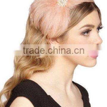 The hottest sale pink feather fascinator in wholesale