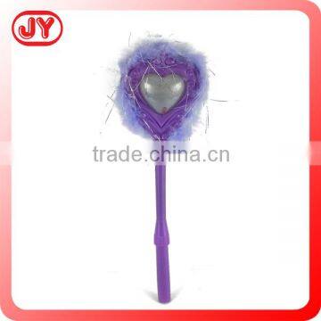 Flexible plastic connector purple heart flashing stick magic wands with music and EN71