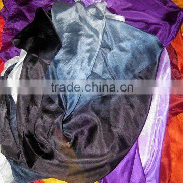 BELLYDANCE HANDMADE TIEDYE PURE SILK VEIL BLACK BLUE PINK,5MM BELLY DANCE SILK VEILS FOR BELLY DANCER