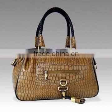 1189 Coffee PU Crocodile Tote Handbags collection manufacturer in china