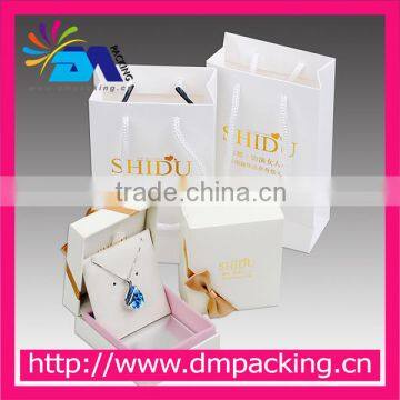 white elegant gold foil stamping paper bag for jewelry