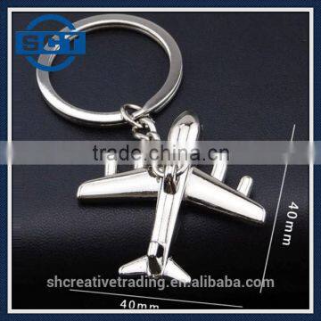 Gift Boxed Zinc Alloy Metal Airplane Keyring Aircraft Key Ring 40mm